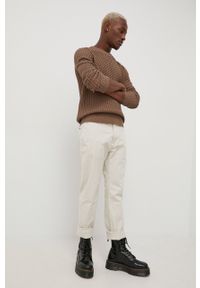 !SOLID - Solid sweter bawełniany męski kolor brązowy. Okazja: na co dzień. Kolor: brązowy. Materiał: bawełna. Długość rękawa: długi rękaw. Długość: długie. Wzór: ze splotem. Styl: casual #4