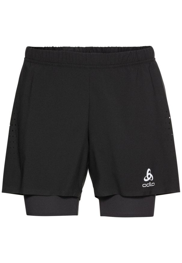 Spodnie techniczne męskie Odlo 2w1 Shorts Zeroweight 5 INCH. Kolor: czarny. Sport: bieganie