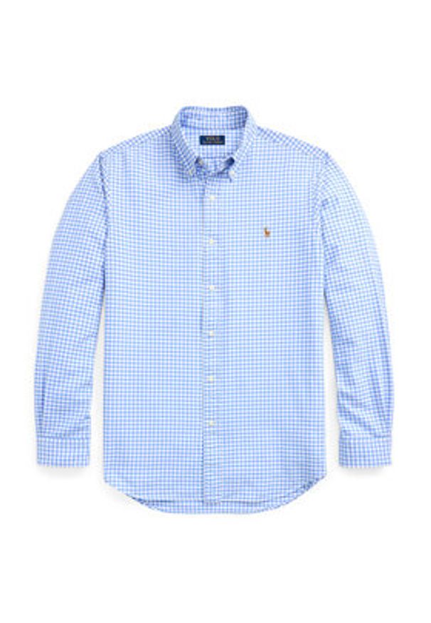 Polo Ralph Lauren Koszula 710853129002 Błękitny Custom Fit. Typ kołnierza: polo. Kolor: niebieski. Materiał: bawełna
