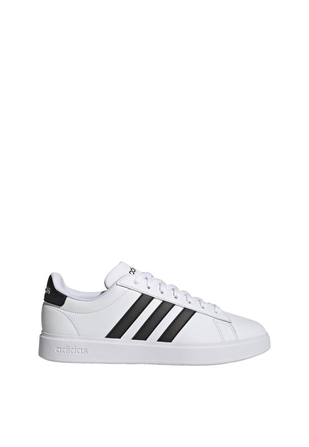 Adidas - Buty Grand Court Cloudfoam Comfort. Kolor: biały, czarny, wielokolorowy. Materiał: skóra ekologiczna, guma, materiał, tkanina. Model: Adidas Cloudfoam. Sport: turystyka piesza