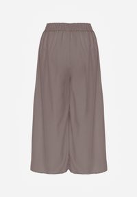 Renee - Szare Spodnie High Waist z Szerokimi Nogawkami z Wiskozą Wykończone Gumką w Talii Crisantas. Okazja: na co dzień, na spotkanie biznesowe, na spacer. Stan: podwyższony. Kolor: szary. Materiał: wiskoza. Styl: casual, biznesowy, elegancki #6