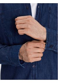 Sisley Koszula jeansowa 5FV6SQ017 Granatowy Regular Fit. Kolor: niebieski. Materiał: jeans, bawełna #5