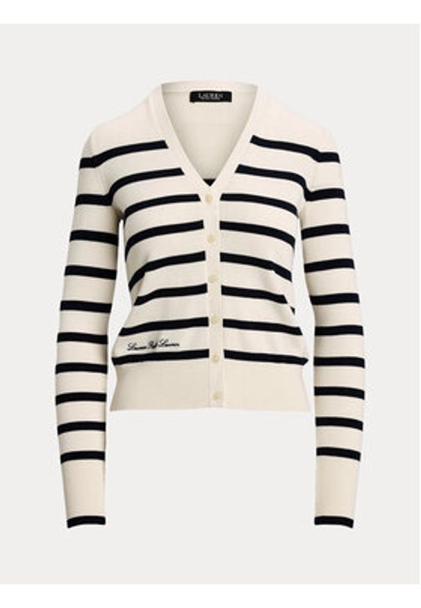 Lauren Ralph Lauren - LAUREN RALPH LAUREN Kardigan 200957476002 Biały. Kolor: biały. Materiał: bawełna