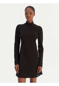 Calvin Klein Jeans Sukienka codzienna Ls Scuba Fit And Flare LV044D222G Czarny Regular Fit. Okazja: na co dzień. Kolor: czarny. Materiał: bawełna. Typ sukienki: proste. Styl: casual #1
