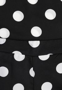 Renee - Czarny Komplet w Groszki Bluzka Wiązana przy Szyi i Spodnie Wide Leg Firerun. Kolor: czarny. Wzór: grochy #7