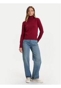 Guess Jeans Golf W4BR15 Z3HO2 Czerwony Regular Fit. Typ kołnierza: golf. Kolor: czerwony. Materiał: syntetyk #3