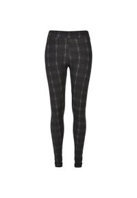 Urban Classics - Damskie Legginsy W Delikatną Kratkę. Kolor: czarny. Wzór: kratka. Sport: turystyka piesza