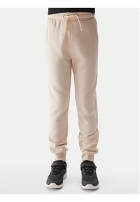4f - 4F Spodnie dresowe 4FJWSS24TTROF587 Beżowy Regular Fit. Kolor: beżowy. Materiał: bawełna #4