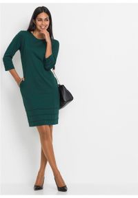 Sukienka z dżerseju bonprix ciemnozielony. Kolor: zielony. Materiał: poliester, elastan, wiskoza, materiał, jersey #5