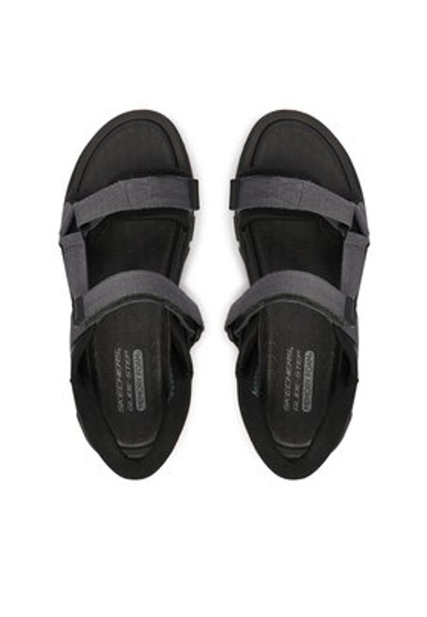skechers - Skechers Sandały Glide Step Sandal 233382/BBK Czarny. Kolor: czarny. Materiał: materiał