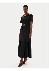 Liu Jo Sport Sukienka codzienna TA5275 JS088 Czarny Regular Fit. Okazja: na co dzień. Kolor: czarny. Materiał: bawełna. Typ sukienki: proste, sportowe. Styl: sportowy, casual