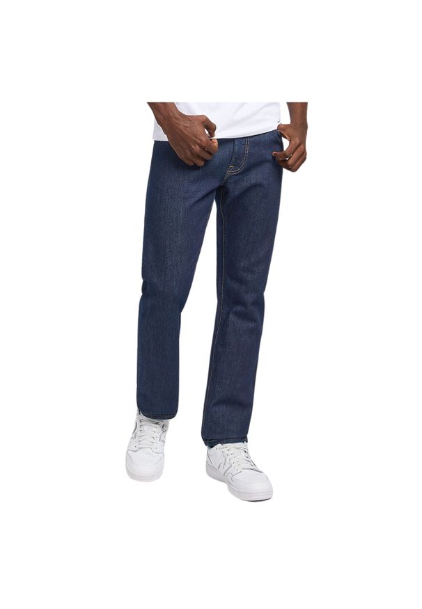 Lee - MESKIE SPODNIE MATERIAŁOWE LEE DAREN ZIP FLY RIVET NAVY 112373981. Materiał: materiał
