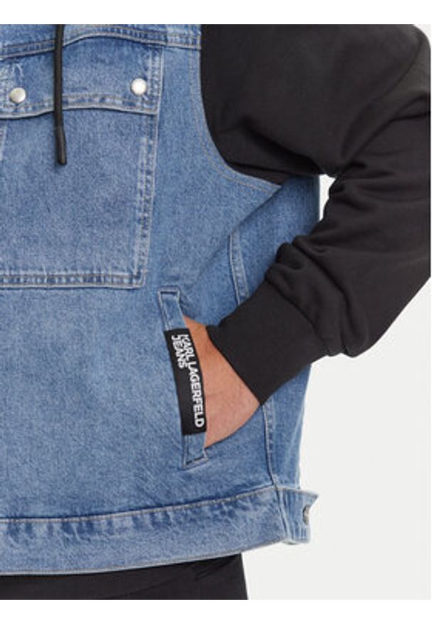Karl Lagerfeld Jeans Kurtka jeansowa A3M14007 Niebieski Regular Fit. Kolor: niebieski. Materiał: bawełna