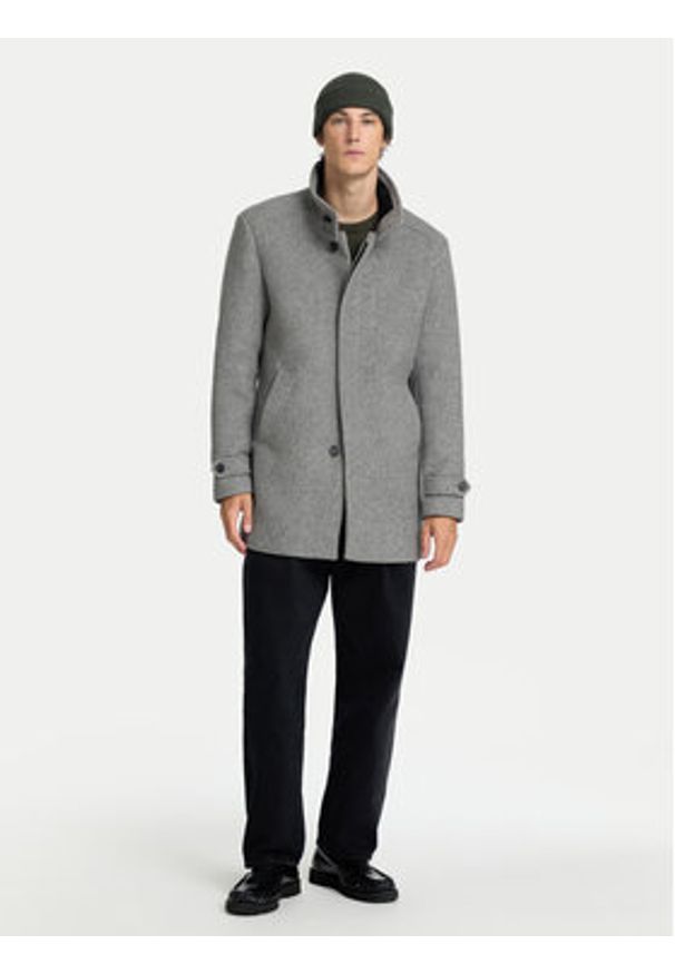 Selected Homme Płaszcz wełniany 16094322 Szary Regular Fit. Kolor: szary. Materiał: wełna, syntetyk