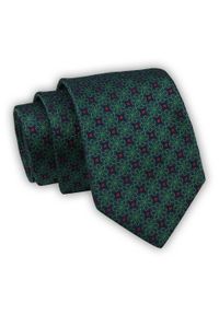 Krawat Alties (7 cm) - Zielony w Geometryczny Wzór. Kolor: zielony. Materiał: tkanina. Wzór: geometria. Styl: wizytowy, elegancki #1