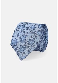 Lancerto - Krawat Niebieski Wzór w Kwiaty. Kolor: niebieski. Materiał: poliester. Wzór: kwiaty