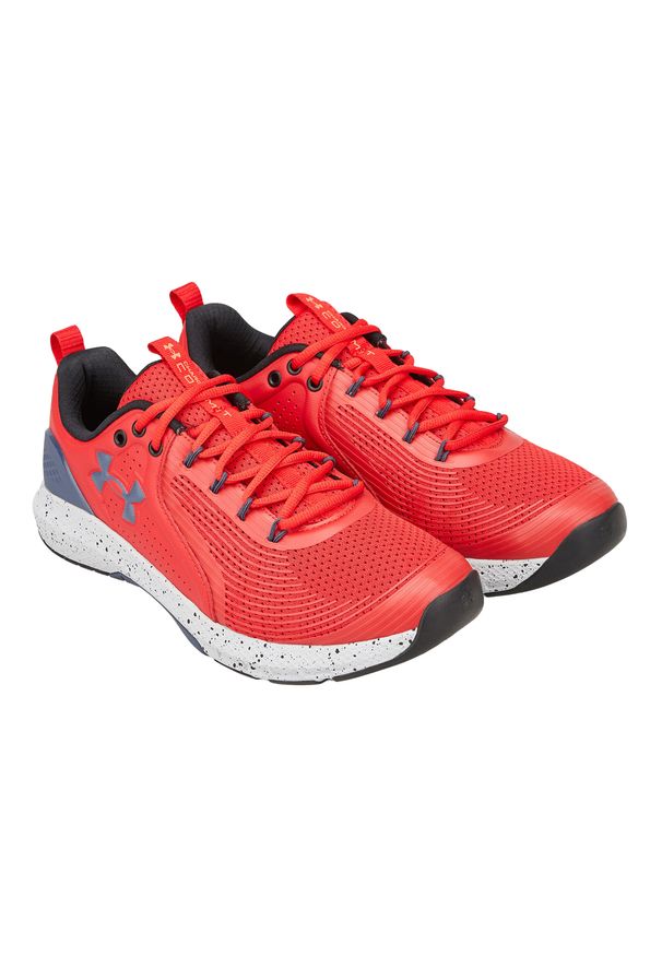 Under Armour - Męskie Buty Sportowe Charged Commit 3. Kolor: czerwony, szary, niebieski, wielokolorowy. Sport: turystyka piesza