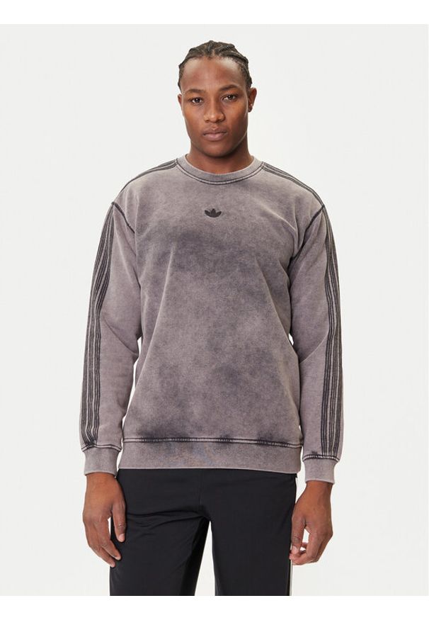 Adidas - adidas Bluza Premium Essentials Retro JD0246 Szary Loose Fit. Kolor: szary. Materiał: bawełna. Styl: retro
