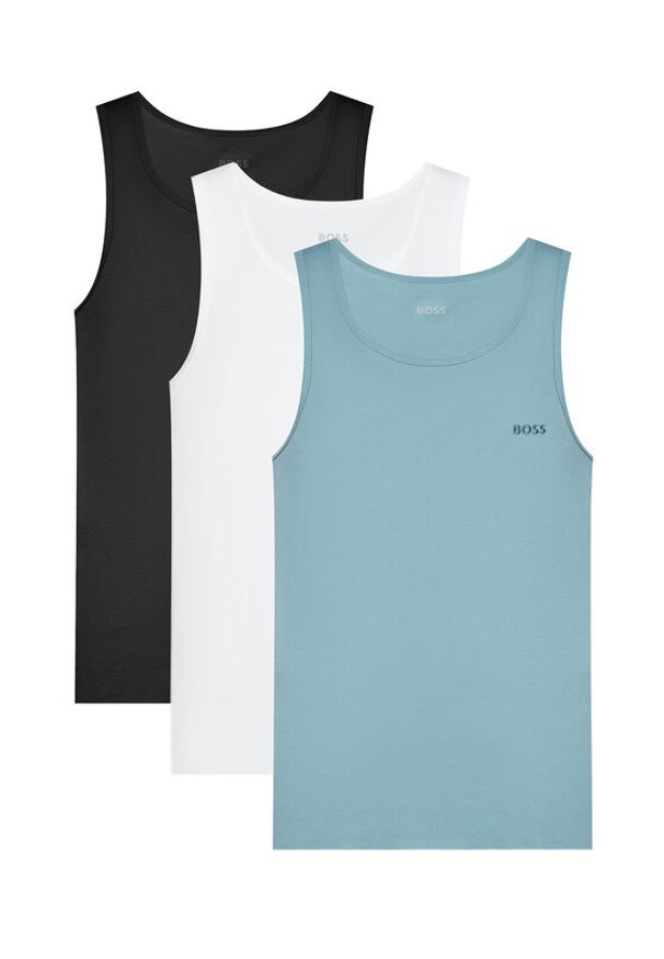 BOSS Komplet 3 tank topów 50542132 Kolorowy Regular Fit. Materiał: bawełna. Wzór: kolorowy