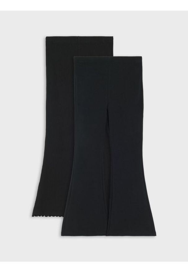 Sinsay - Bawełniane spodnie flare 2 pack - wielobarwny. Materiał: bawełna