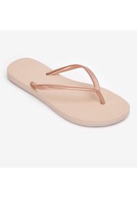 Japonki damskie Decathlon 500. Okazja: na plażę. Kolor: beżowy, wielokolorowy, różowy. Materiał: materiał. Styl: sportowy #1