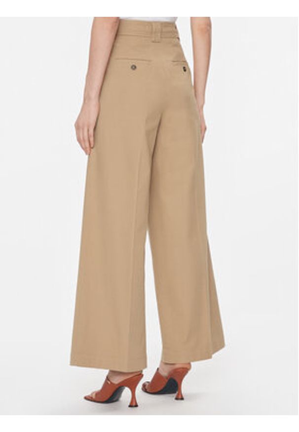 Weekend Max Mara Spodnie materiałowe Pino 2415131121 Beżowy Wide Leg. Kolor: beżowy. Materiał: bawełna