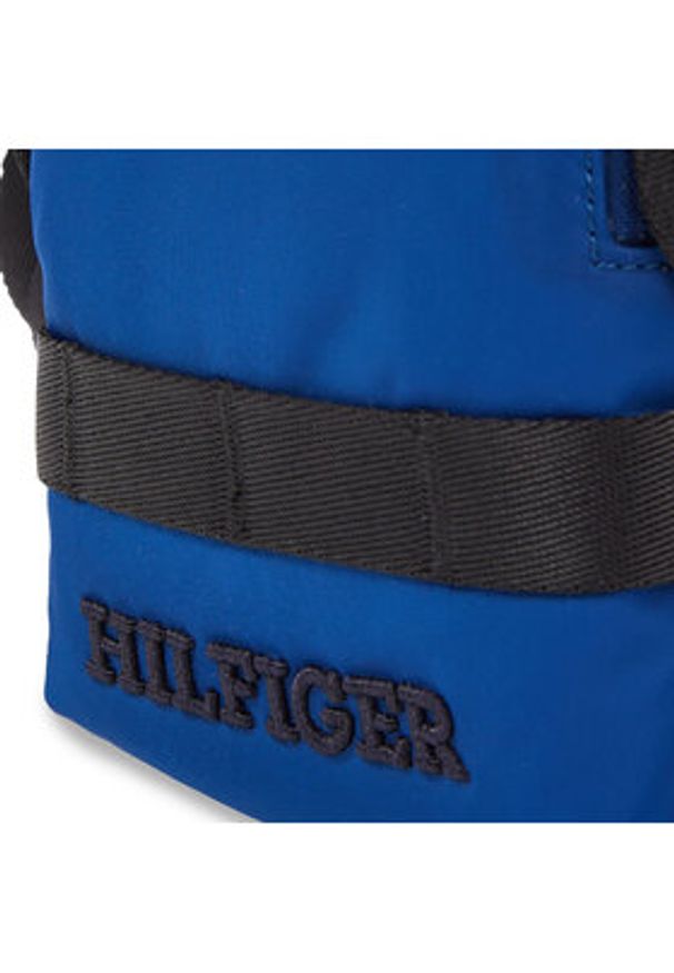 TOMMY HILFIGER - Tommy Hilfiger Saszetka Th Monotype Mini Reporter AM0AM12204 Niebieski. Kolor: niebieski. Materiał: materiał