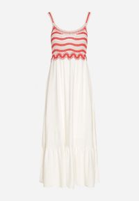 Born2be - Beżowa Sukienka Rozkloszowana na Ramiączkach z Wiskozy Ozdobiona Haftami Efradea. Okazja: na co dzień. Kolor: beżowy. Materiał: wiskoza. Długość rękawa: na ramiączkach. Wzór: aplikacja, haft. Styl: klasyczny, casual #6