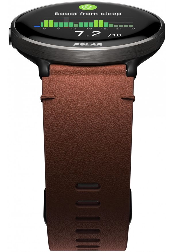 POLAR - Polar Ignite 3 Titanium brązowy skórzany M/L. Kolor: brązowy. Materiał: polar, skóra. Styl: sportowy