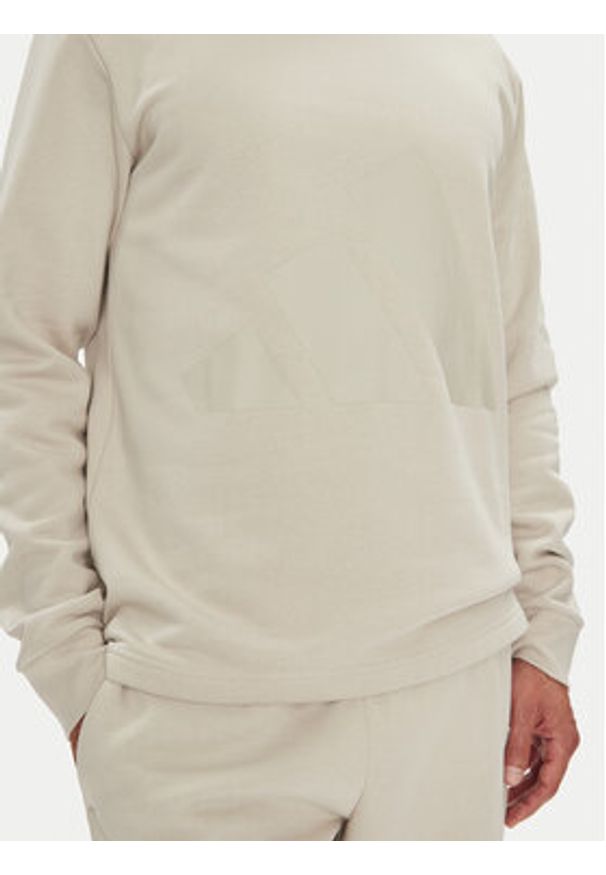 Adidas - adidas Dres Big Logo Fleece Colorblock JX5572 Beżowy Regular Fit. Kolor: beżowy. Materiał: bawełna