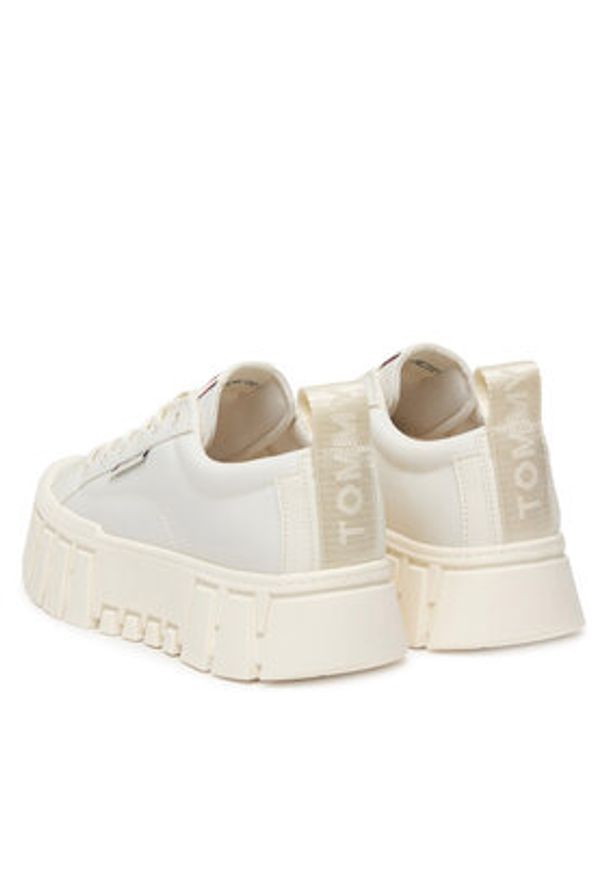 Tommy Jeans Sneakersy Tjw Flatform Chunky Sneaker EN0EN03036 Écru. Kolor: kremowy. Materiał: materiał