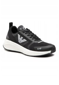 EA7 Emporio Armani - EA7 Czarne sneakersy z białym logo, Rozmiar 41 1/3. Kolor: czarny #5