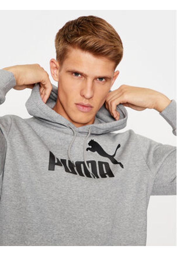 Puma Bluza Ess Big Logo 586686 Szary Regular Fit. Kolor: szary. Materiał: syntetyk, bawełna