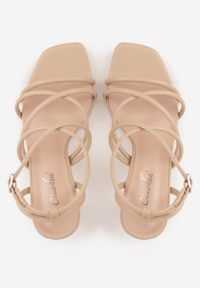 Born2be - Beżowe Sandały na Geometrycznej Szpilce z Kwadratowym Noskiem Myssesis. Okazja: na co dzień. Zapięcie: sprzączka. Kolor: beżowy. Wzór: geometria. Sezon: lato. Styl: wizytowy, casual, elegancki #9