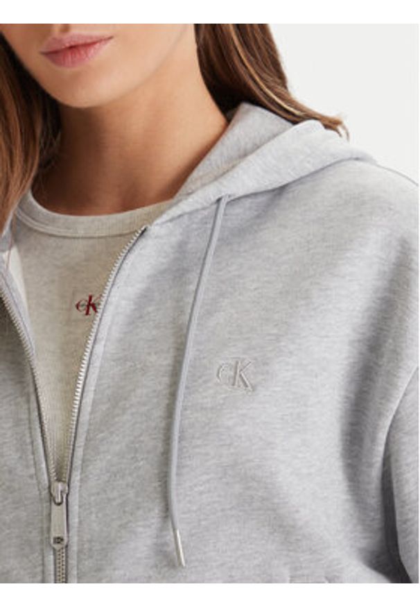 Calvin Klein Jeans Bluza Monogram LV047F208G Szary Relaxed Fit. Kolor: szary. Materiał: bawełna
