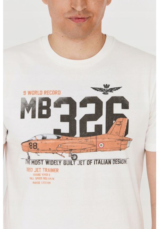 Aeronautica Militare - AERONAUTICA MILITARE Biały bawełniany t-shirt męski, Rozmiar XXL. Kolor: biały. Materiał: bawełna. Długość rękawa: krótki rękaw. Długość: krótkie