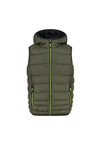 Dziecięca kurtka bez rękawów z kapturem CMP. Typ kołnierza: kaptur. Kolor: zielony. Długość rękawa: bez rękawów. Styl: sportowy #1