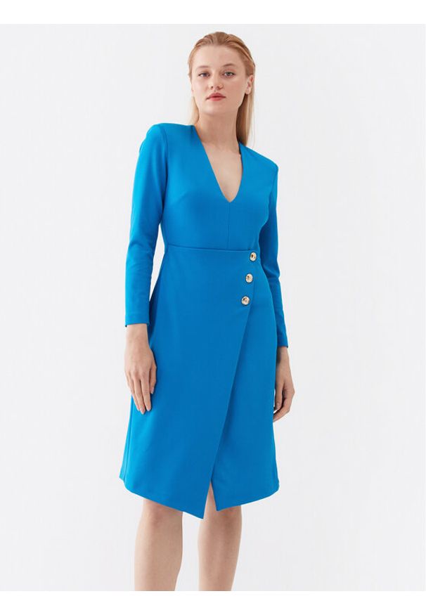 Pinko Sukienka koktajlowa 100943 A0HM Niebieski Regular Fit. Kolor: niebieski. Materiał: syntetyk. Styl: wizytowy