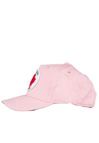 DSQUARED2 KIDS - Różowa czapka z daszkiem. Kolor: różowy, wielokolorowy, fioletowy. Materiał: bawełna, tkanina. Wzór: napisy, aplikacja #3