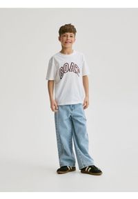 Reserved - T-shirt z nadrukiem - kremowy. Kolor: kremowy. Materiał: dzianina, bawełna. Wzór: nadruk #1