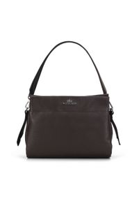 Wittchen - Damska torebka skórzana miękka. Kolor: brązowy. Wzór: paski, haft. Dodatki: z haftem. Materiał: skórzane. Styl: elegancki. Rodzaj torebki: na ramię #1