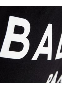 Balmain - BALMAIN - Czarna koszulka z nadrukiem logo. Kolor: czarny. Materiał: bawełna. Wzór: nadruk. Styl: klasyczny #5