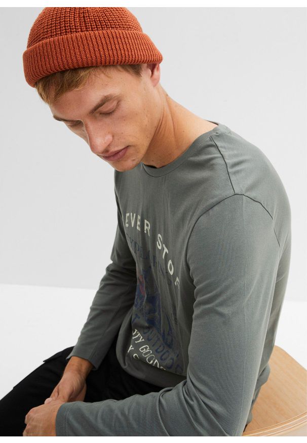 bonprix - Shirt z długim rękawem (2 szt.). Kolor: niebieski. Długość rękawa: długi rękaw. Długość: długie. Wzór: nadruk