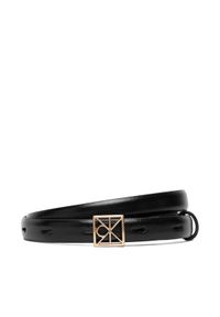 Calvin Klein Pasek Damski Emblem Buckle 15Mm Fixed Smooth LV04F7061G Czarny. Kolor: czarny. Materiał: skóra
