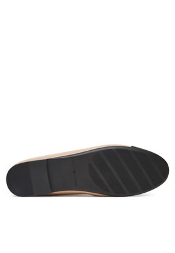TOMMY HILFIGER - Tommy Hilfiger Baleriny Toe Cap Leather Ballerina FW0FW08759 Écru. Materiał: skóra