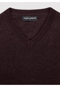 Pako Lorente - PAKO LORENTE - Brązowy sweter męski v-neck. Kolor: czerwony, brązowy. Materiał: bawełna. Sezon: jesień #4