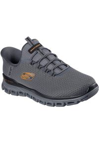 skechers - Adidasy Skechers Glide-step - Noxus, Mężczyźni. Kolor: szary. Materiał: materiał. Sport: fitness