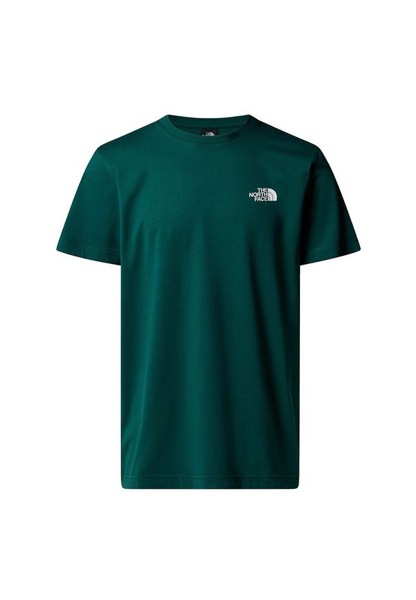 Koszulka męska The North Face Simple Dome 0A87NG6GI1 - zielona. Kolor: zielony. Materiał: poliester, bawełna. Długość rękawa: krótki rękaw. Długość: krótkie. Wzór: nadruk