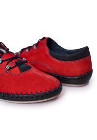 Bednarek Polish Shoes Męskie Skórzane Półbuty Bednarek Czerwone. Kolor: czerwony. Materiał: skóra. Szerokość cholewki: normalna #2