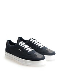 Geox Sneakersy "Tarvin" | U027QA0436K | Mężczyzna | Granatowy. Nosek buta: okrągły. Kolor: niebieski. Materiał: tkanina, skóra. Wzór: aplikacja #1